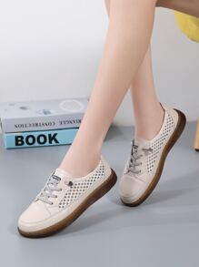 Giày trượt băng phía trước thiết kế rỗng - Màu be - Xem 1