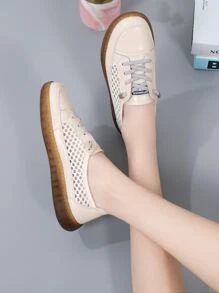 Giày trượt băng phía trước thiết kế rỗng - Màu be - Xem 3