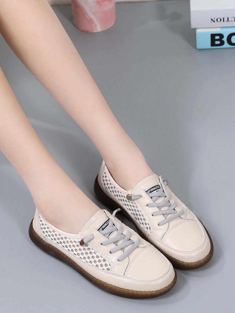 Giày trượt băng phía trước thiết kế rỗng - Màu be - Xem 4