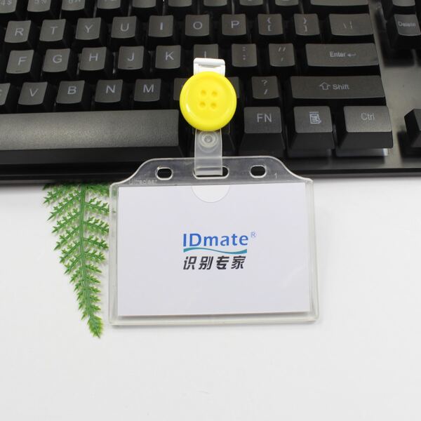 

Button Design Buckle ID Card Cover, Yellow