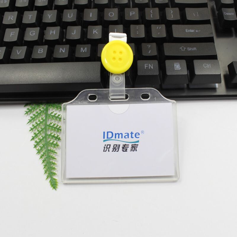 

Button Design Buckle ID Card Cover, Yellow
