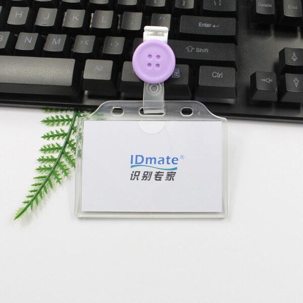 

Button Buckle ID Card Cover, Purple