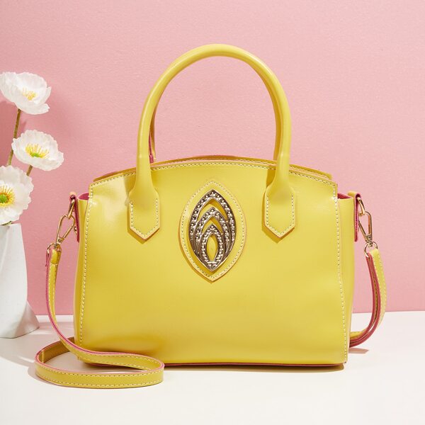 

Metal Decor Tote Bag, Yellow