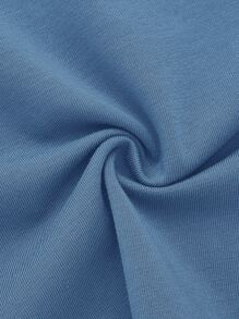 SHEIN EZwear Áo hai dây màu trơn Cơ bản - Màu xanh bụi bặm - Xem 3