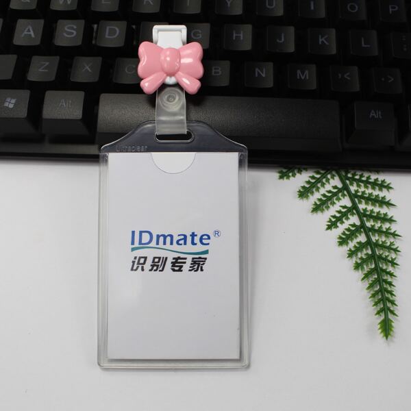 

Bow Buckle ID Card Cover, Pink