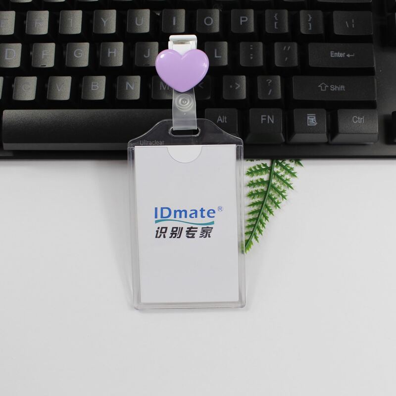 

Heart Buckle ID Card Cover, Purple