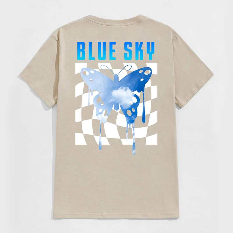 

Guys Butterfly & Letter Graphic Tee, Khaki
