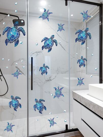 1 set Adhesivo de pared con estampado de tortuga marina, Calcomanía de arte de pared autoadhesiva para decoración del hogar, Pegatinas, Calcomanía de pared, Calcomanía de vinilo para decoraciones del hogar, Artículos de decoración de primavera para refrescar su hogar, Pegatinas de decoración de ramas, Regalos de cumpleaños y graduación
