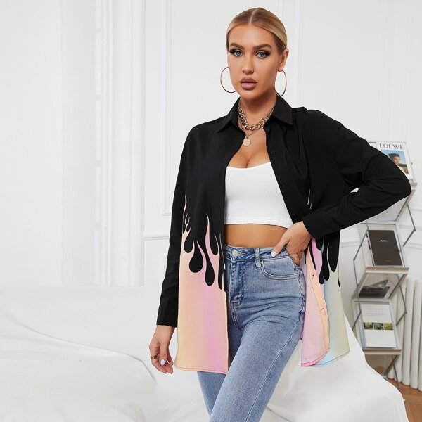 

Fire Print Blouse, Multicolor