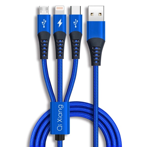 

3 In 1 5A Fast Charging Data Cable, Blue