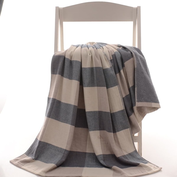 

1pc Plaid Print Bath Towel, Multicolor