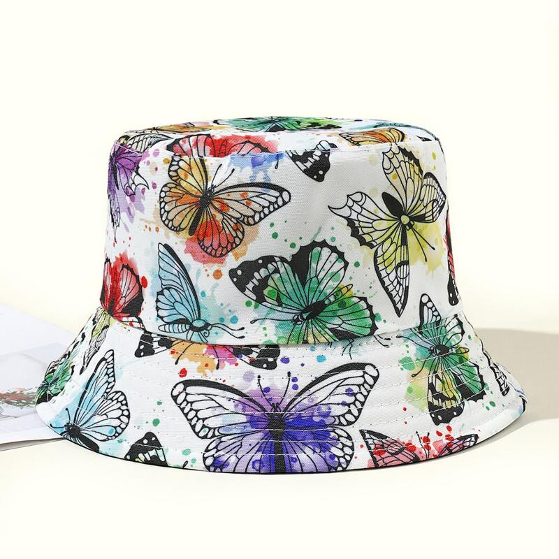 

Butterfly Print Reversible Bucket Hat, Multicolor