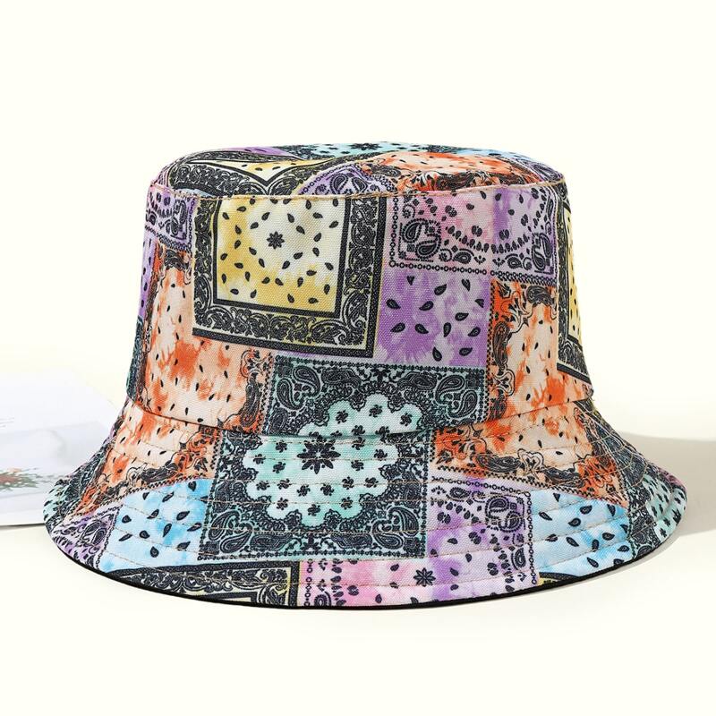 

Paisley Pattern Reversible Bucket Hat, Multicolor