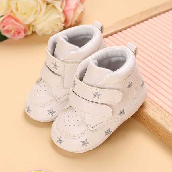 

Baby Boy Star Embroidery Velcro Strap Sneakers, White