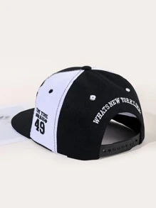 男士字母刺繡棒球帽 - 黑與白 - 查看 2