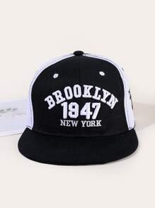 男士字母刺繡棒球帽 - 黑與白 - 查看 3