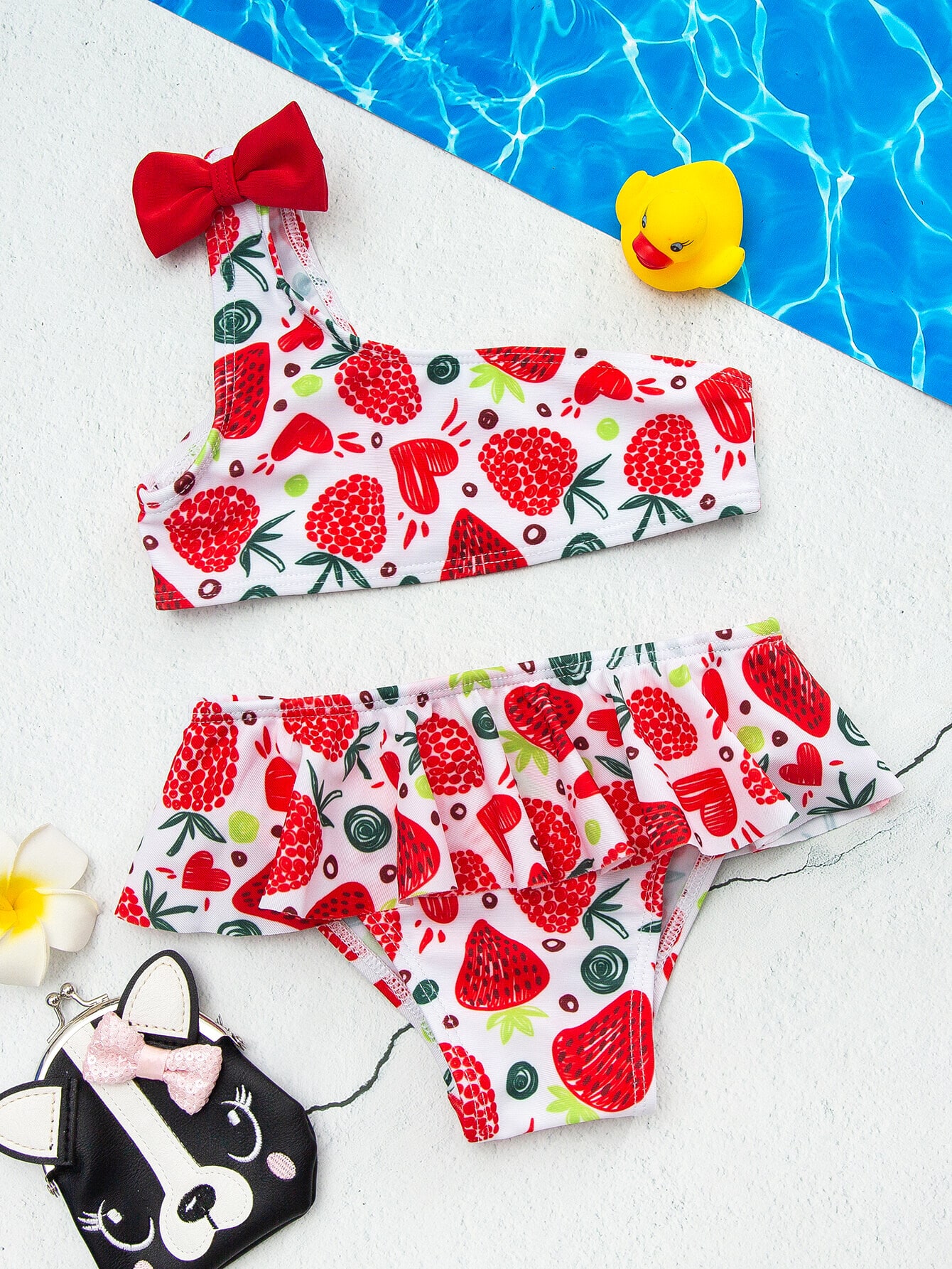 Traje De Baño Y Niña Bañador De Bebé Bikin Con Lazo Estampad Traje De Baño Y Niña Bañador De Bebé Bikin Con Lazo Estampad
