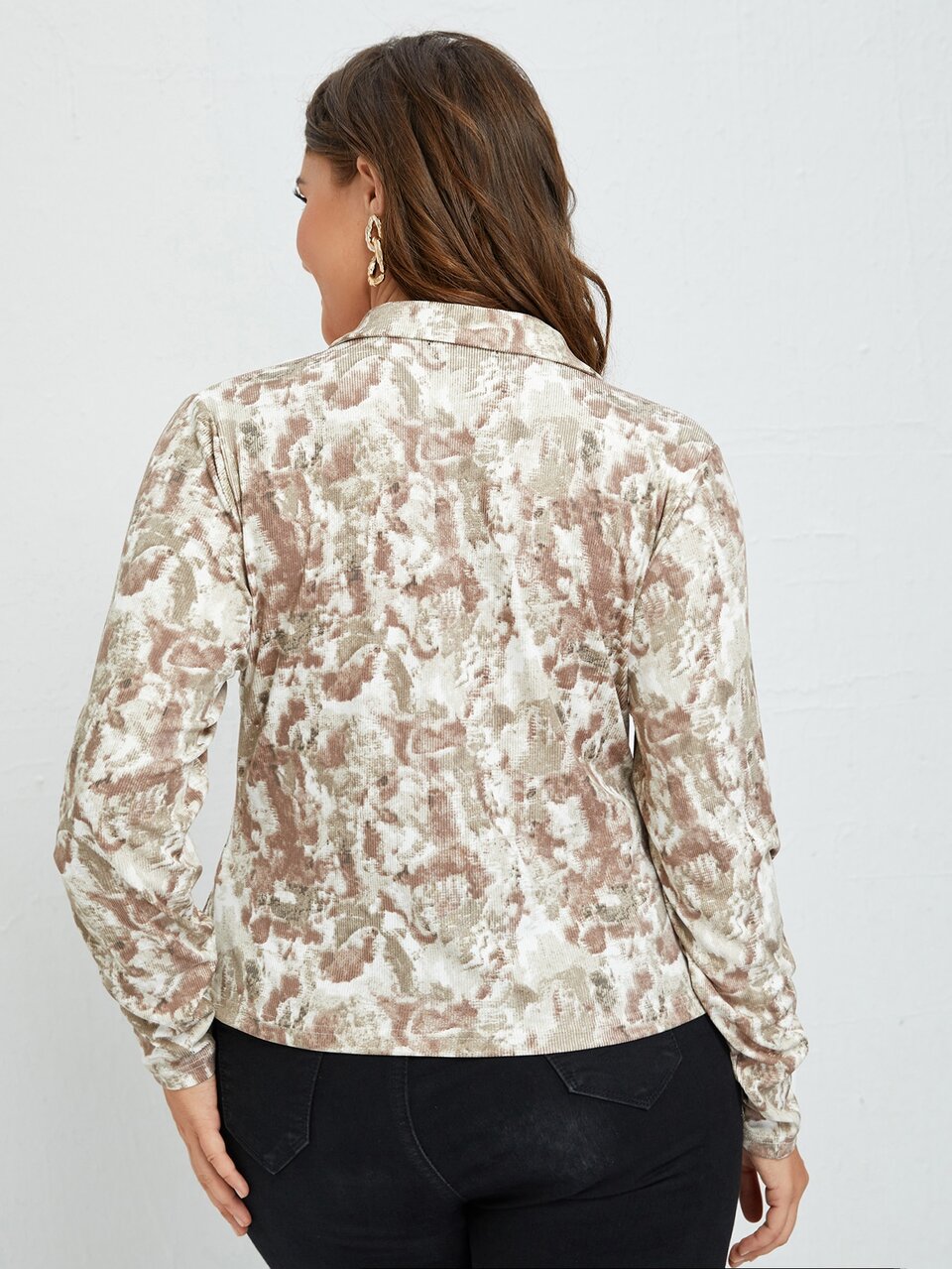 Plus Tie Dye Ruched Top