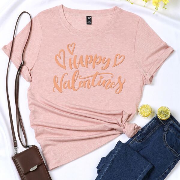 

Plus Heart And Letter Graphic Tee, Pink