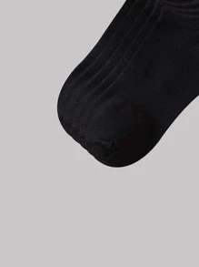 5pairs Men Solid Ankle Socks - Black - View 3