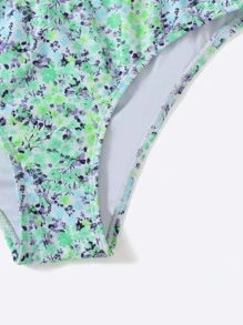Floral V Wired Bikini For Summer Beach - Multicolor - View 5