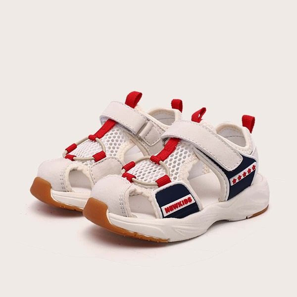 

Toddler Boys Letter Graphic Velcro Strap Sandals, Beige