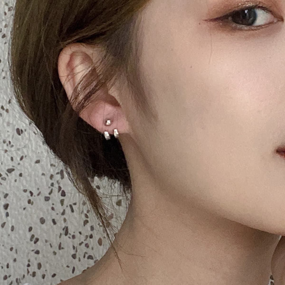 

Minimalist Stud Earrings, Silver