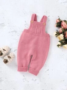 Baby Girls' Knitted Jumpsuit - Pink - View 1