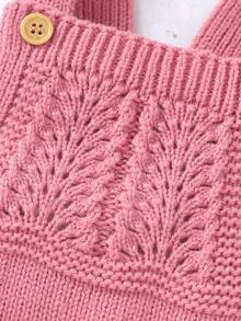 Baby Girls' Knitted Jumpsuit - Pink - View 5