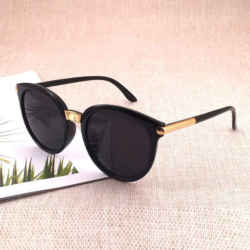 

Round Frame Sunglasses, Black