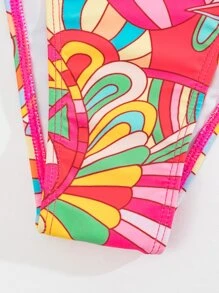 SHEIN Swim Allover Print High Cut Bikini Set, For Summer Beach Vacation - Multicolor - View 6