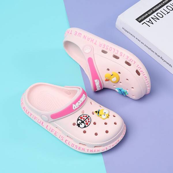 

Toddler Girls Cartoon Decor Vented Clogs, Pink