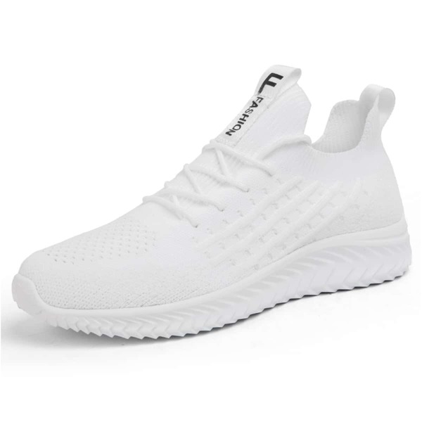 

Men Letter Graphic Lace Up Decor Knit Sneakers, White
