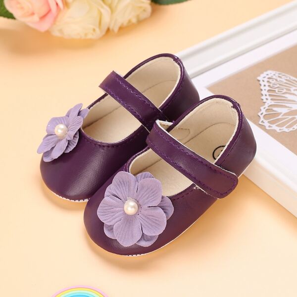 

Baby Girl Floral Applique Flats, Purple