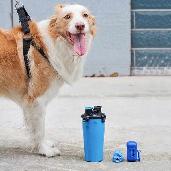 

1set Pet Water Bottle & Poopbag, Blue