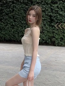 Frill Trim Swiss Dot Top