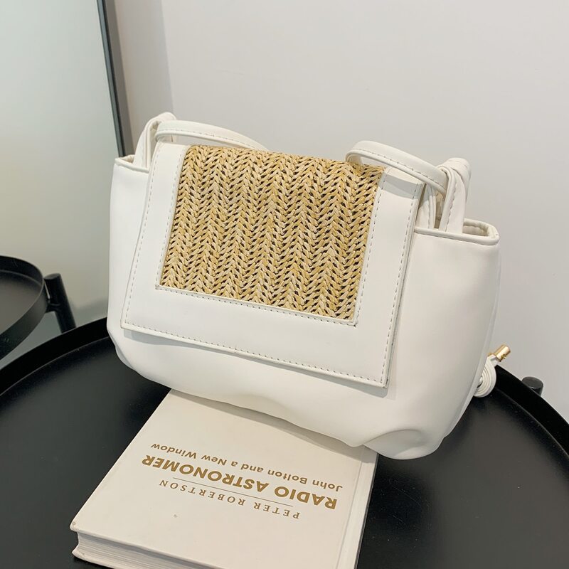 

Woven Shoulder Bag, White
