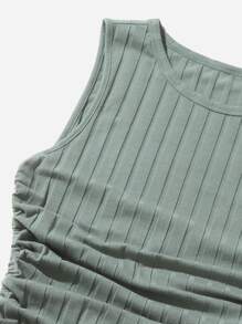 Muchica Ruched Drawstring Side Bodycon Dress - Mint Green - View 5