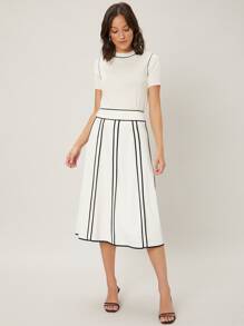 MOTF PREMIUM 粘膠纖維修身針織上衣 - 米色 - 查看 5