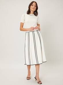 MOTF PREMIUM 粘膠纖維修身針織上衣 - 米色 - 查看 6