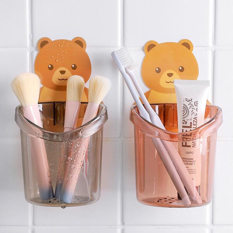 

1pc Wall Mounted Bear Toothbrush Holder, Multicolor