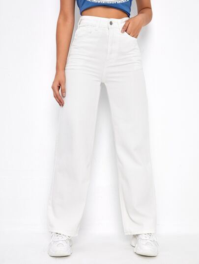 SHEIN EZwear Straight Leg Jeans