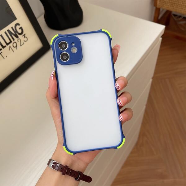 

1шт чехол для iPhone с контрастной рамкой, Многоцветный