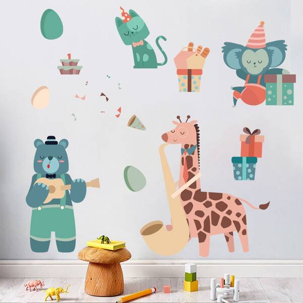 

1set Animal Pattern Wall Sticker, Multicolor