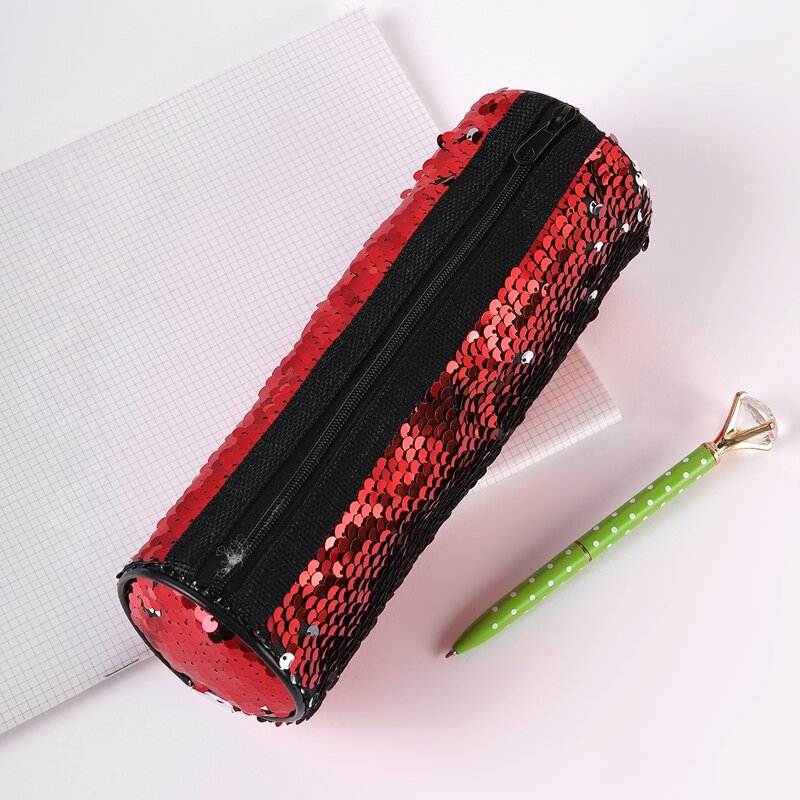 

Sequin Design Pencil Case, Burgundy