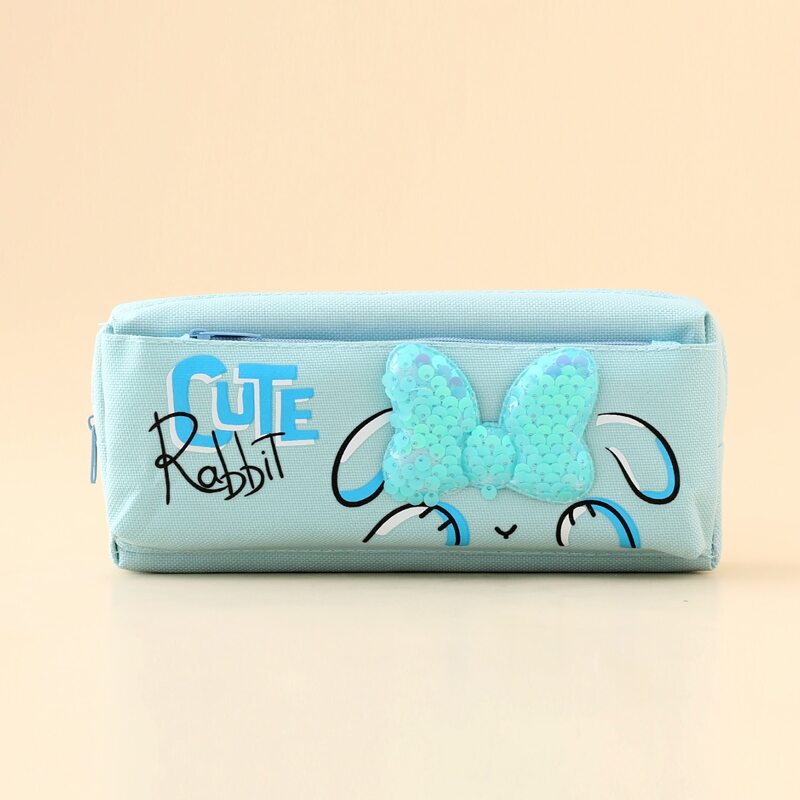

1pc Cartoon Rabbit Pencil Case, Mint blue