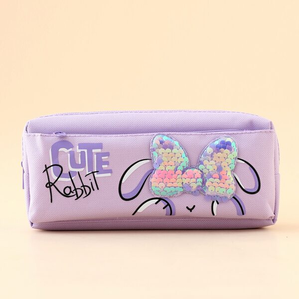 

1pc Cartoon Rabbit Pencil Case, Lilac purple
