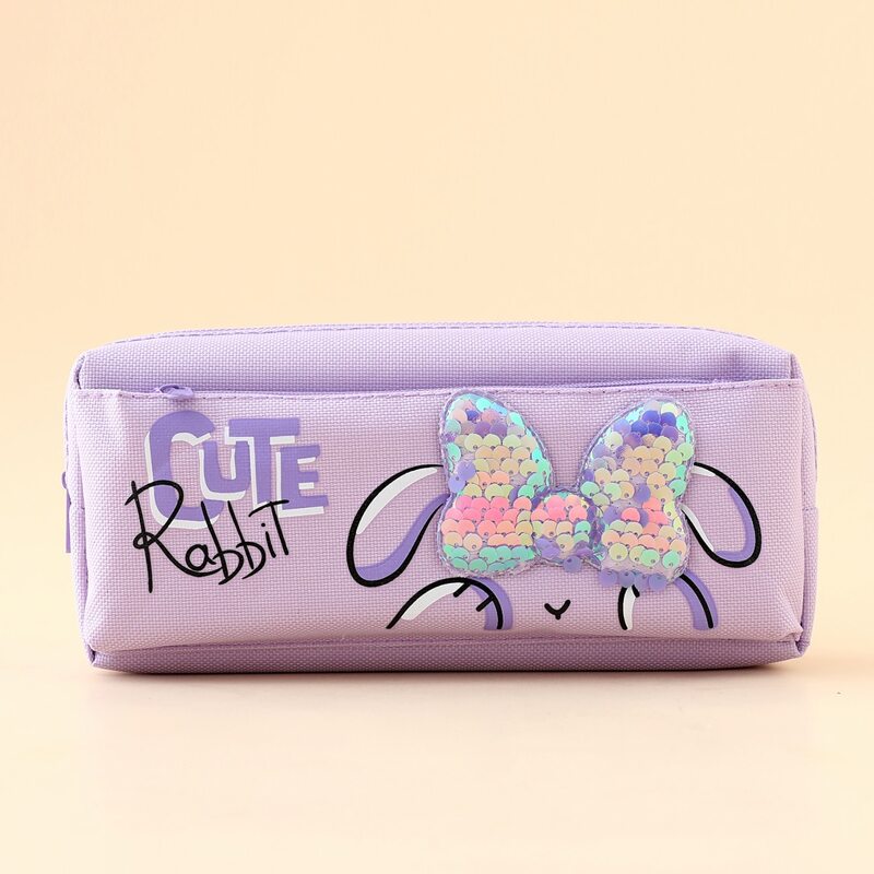 

1pc Cartoon Rabbit Pencil Case, Lilac purple