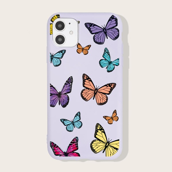 

Butterfly Print Phone Case, Purple