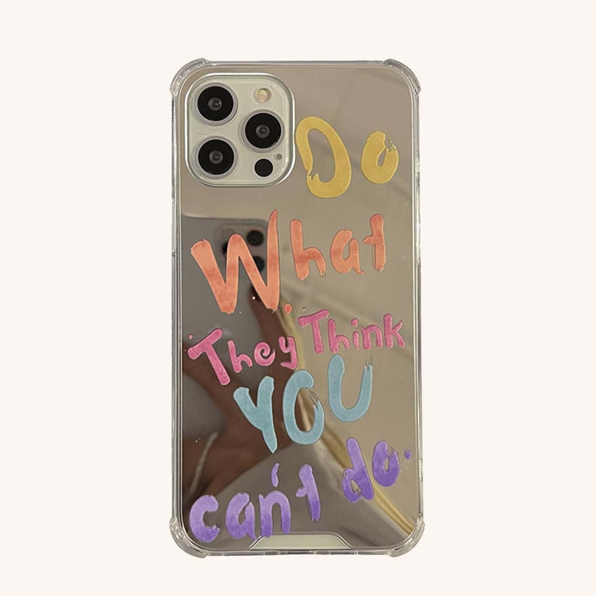 

Letter Graphic Mirror Phone Case, Multicolor